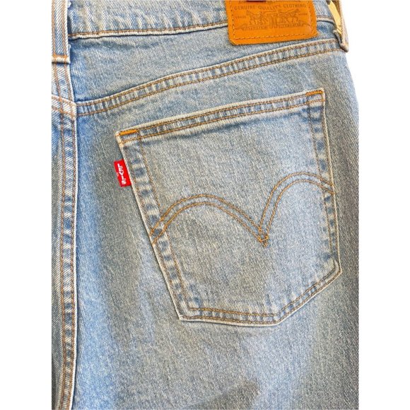 Levis Wedgie Hight Waist Crop Straight Jeans Button Fly - Picture 4 of 11